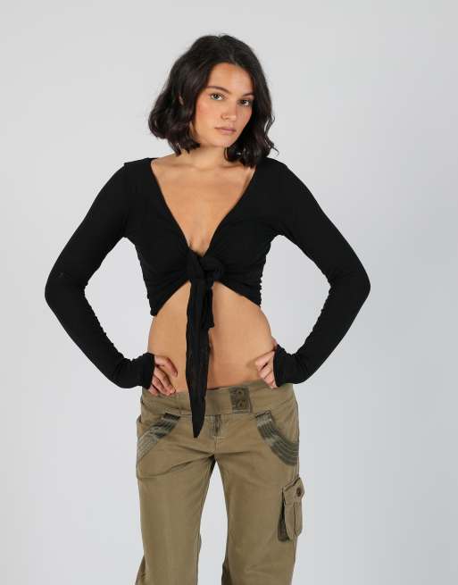 Vintage Made in Italy S long sleeve top in black