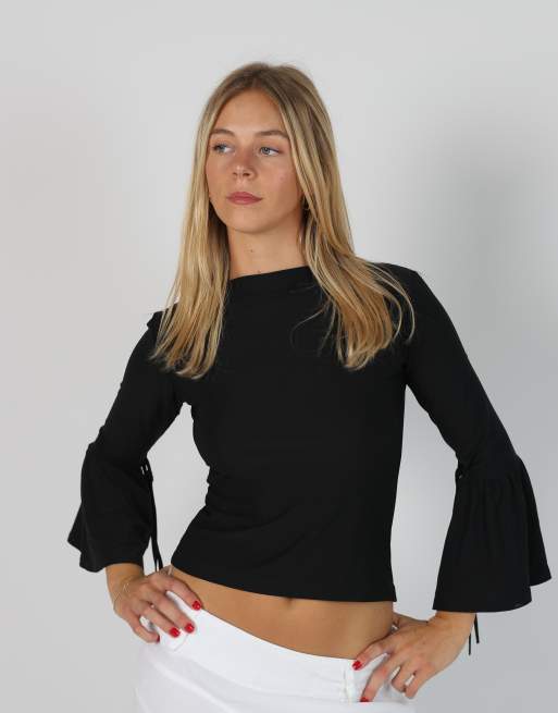 Vintage Made in Italy S long sleeve top in black, 3 of 4