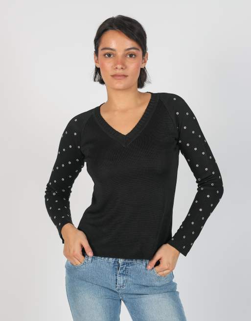 Vintage Made in Italy S long sleeve top in black, 1 of 4