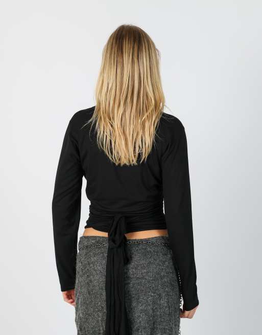 Vintage Made in Italy S long sleeve top in black, 2 of 4