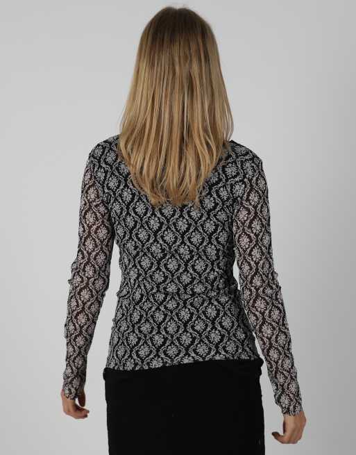 Vintage Made in Italy S long sleeve top in black, 2 of 4