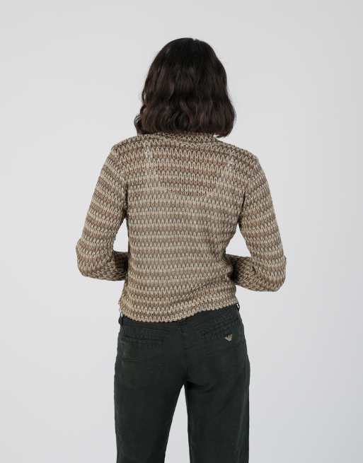 Vintage Made in Italy S long sleeve top in brown, 2 of 4