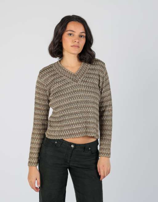 Vintage Made in Italy S long sleeve top in brown, 3 of 4