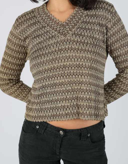 Vintage Made in Italy S long sleeve top in brown, 4 of 4