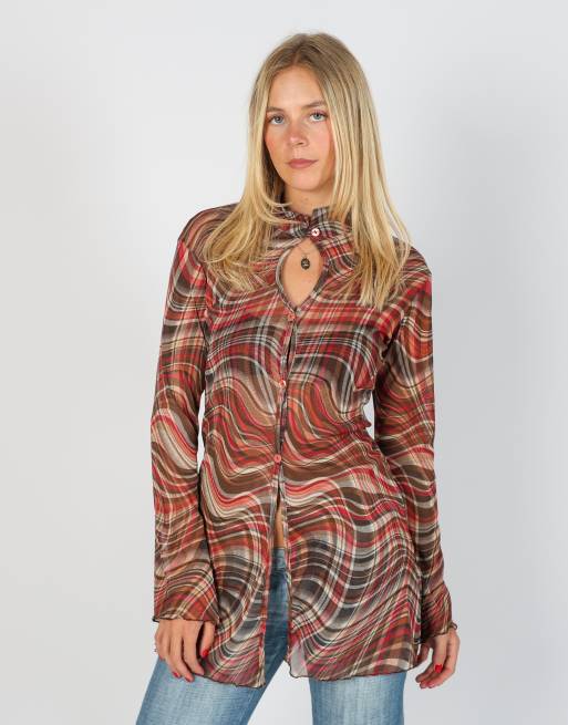 Vintage Made in Italy S long sleeve top in brown, 1 of 4