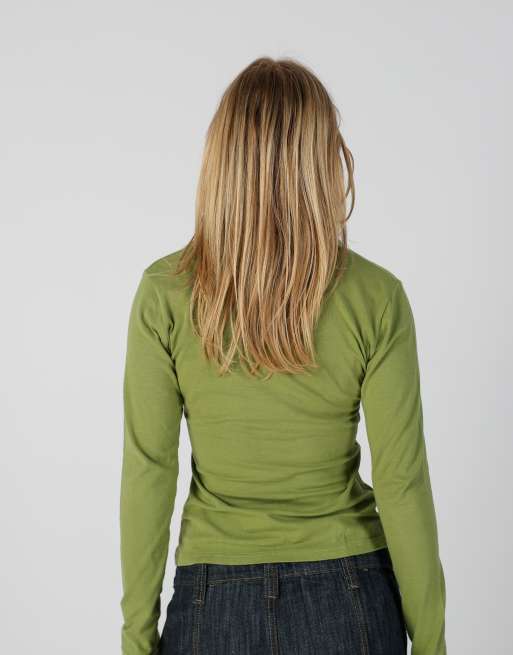 Vintage Made in Italy S long sleeve top in light green, 2 of 4