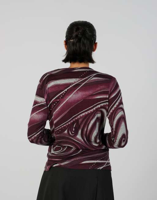 Vintage Made in Italy S long sleeve top in purple, 2 of 4