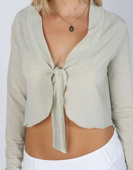 Vintage Made in Italy S long sleeve top in silver, 4 of 4