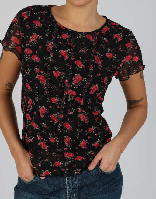 Vintage Made in Italy S mesh top in black, 4 of 4