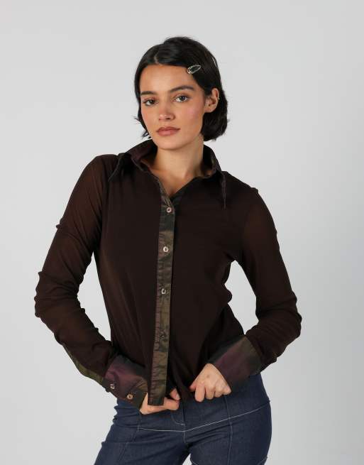 Vintage Made in Italy S shirt in brown, 1 of 4