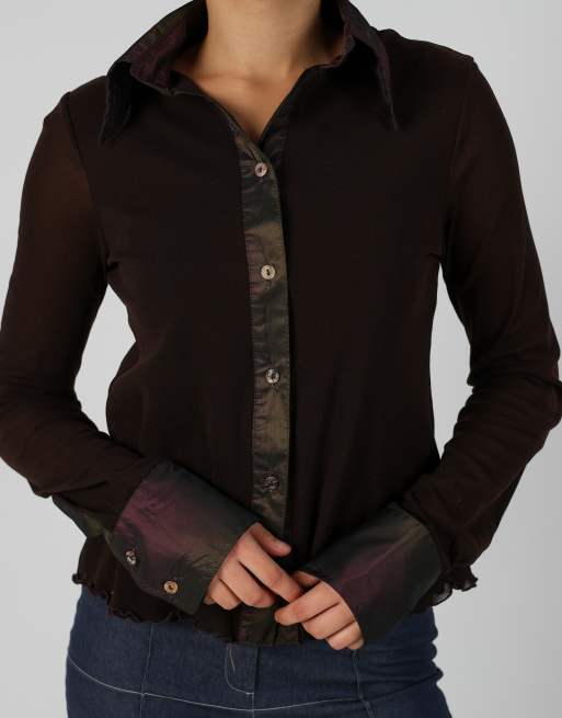Vintage Made in Italy S shirt in brown, 4 of 4