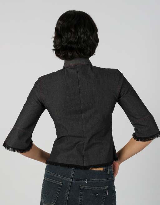 Vintage Made in Italy S shirt in charcoal grey, 2 of 4