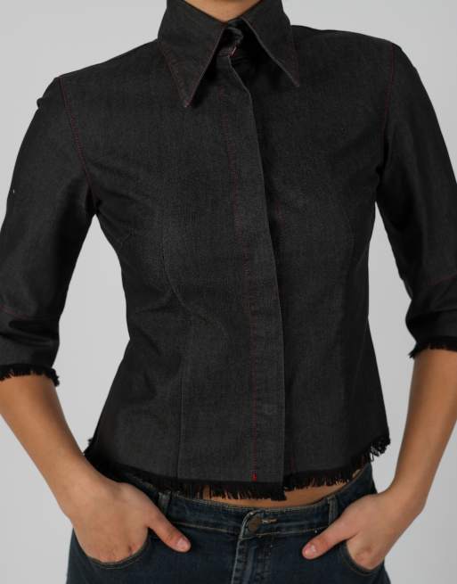 Vintage Made in Italy S shirt in charcoal grey, 4 of 4