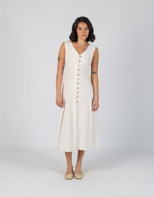 Vintage Made in Italy S woven maxi dress in cream