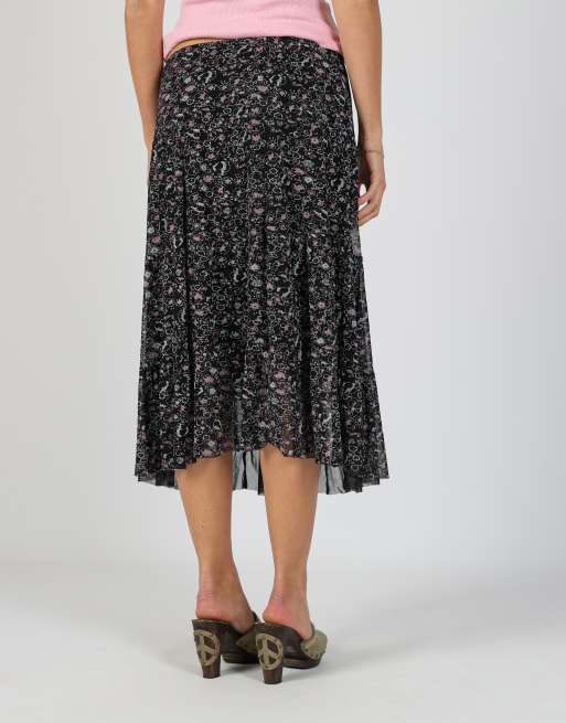 Vintage Made in Italy S woven maxi skirt in black, 2 of 4