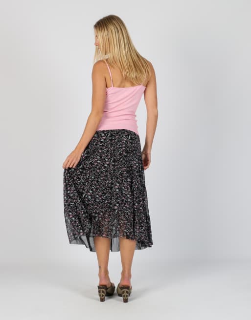 Vintage Made in Italy S woven maxi skirt in black, 3 of 4