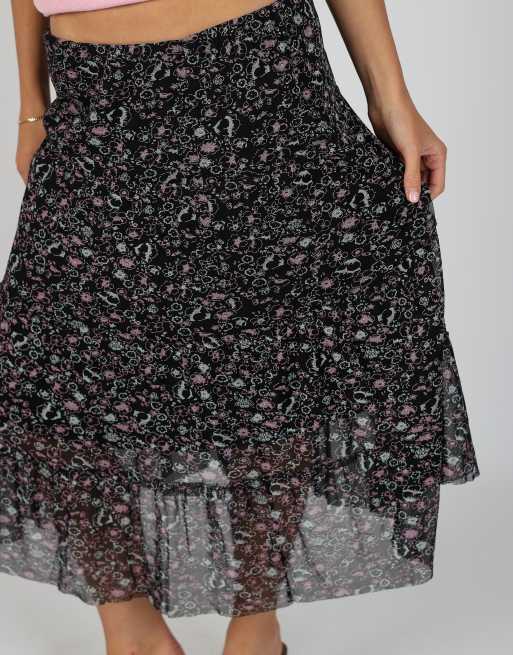 Vintage Made in Italy S woven maxi skirt in black, 4 of 4