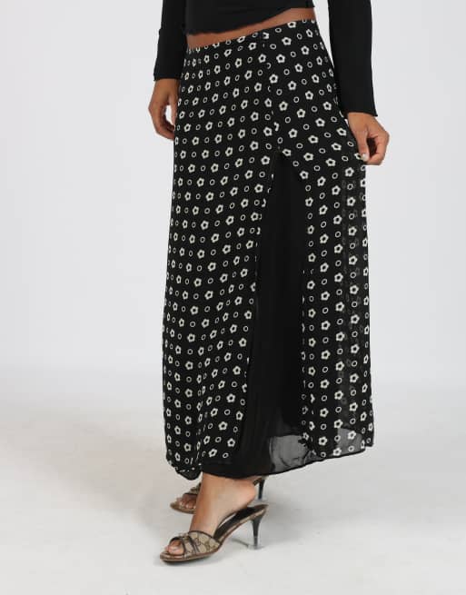 Vintage Made in Italy S woven maxi skirt in black, 2 of 4