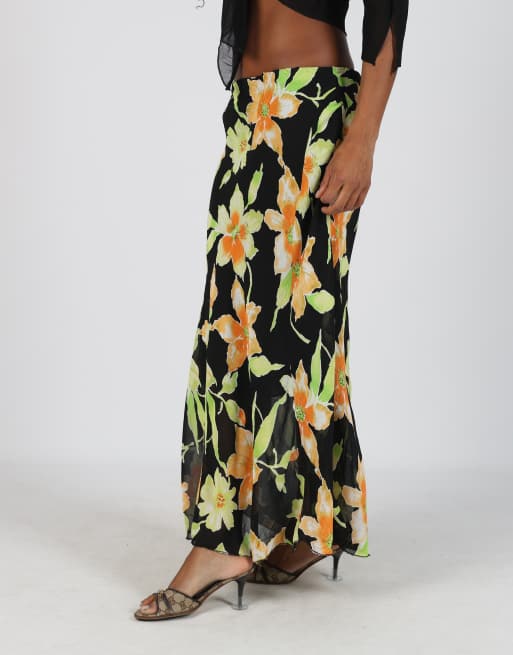 Vintage Made in Italy S woven maxi skirt in black, 2 of 4