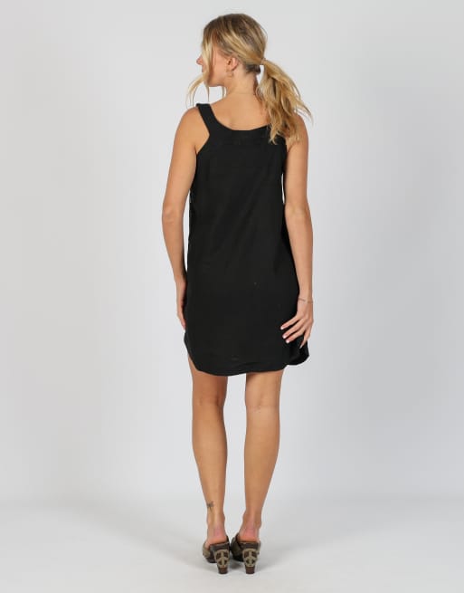Vintage Made in Italy S woven midi dress in black, 3 of 4