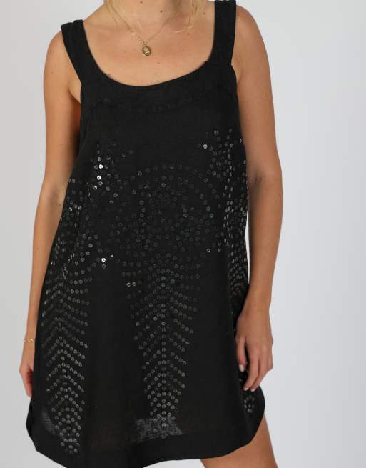 Vintage Made in Italy S woven midi dress in black, 4 of 4