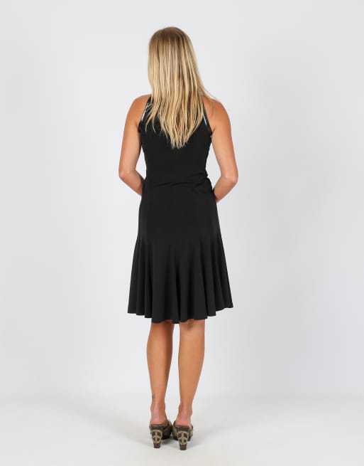 Vintage Made in Italy S woven midi dress in black, 3 of 4