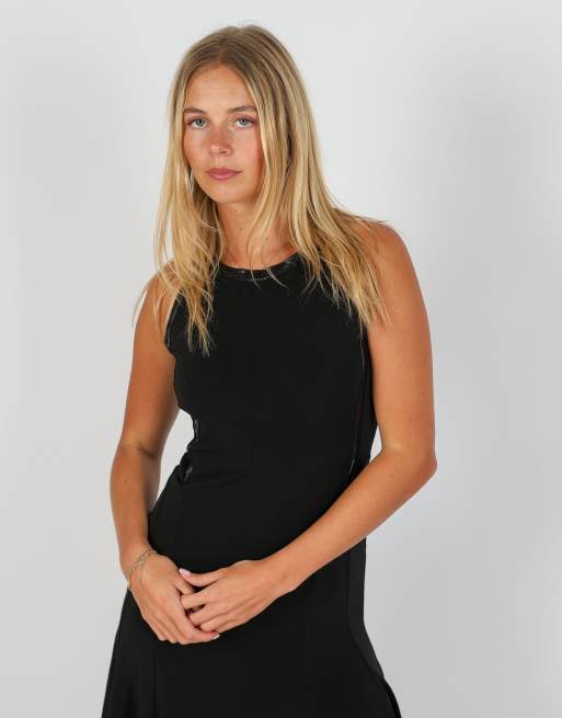 Vintage Made in Italy S woven midi dress in black, 4 of 4