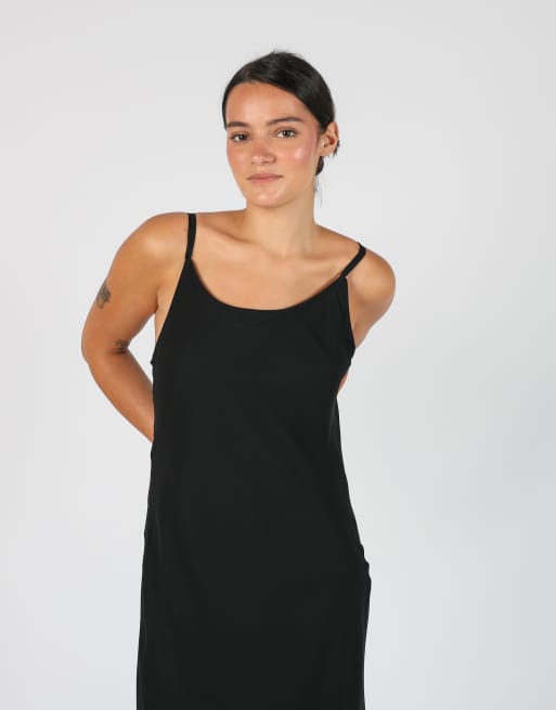 Vintage Made in Italy S woven midi dress in black, 2 of 4