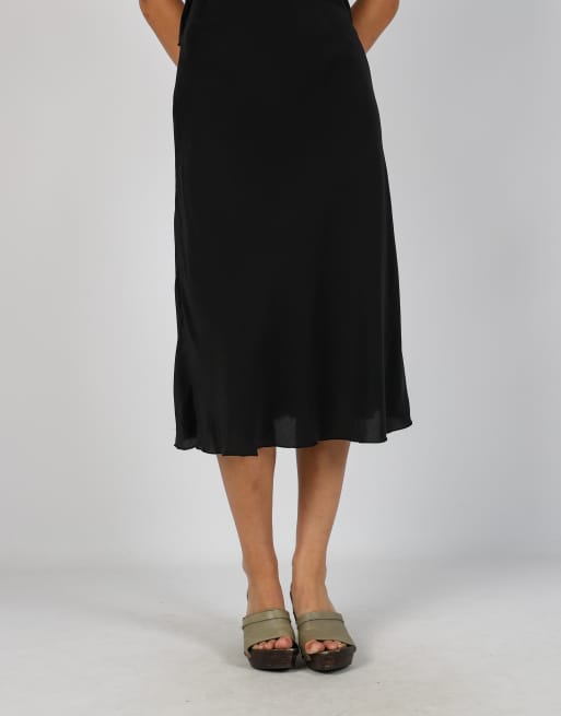 Vintage Made in Italy S woven midi dress in black, 2 of 4