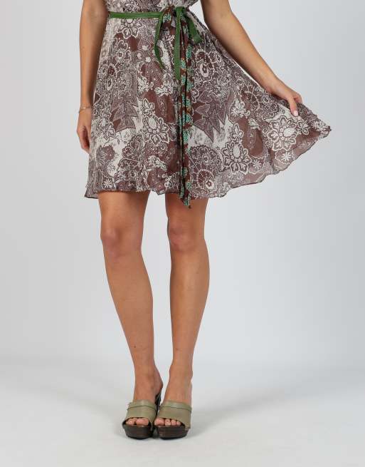 Vintage Made in Italy S woven midi dress in brown, 2 of 4