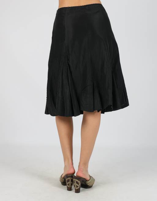 Vintage Made in Italy S woven midi skirt in black, 4 of 4
