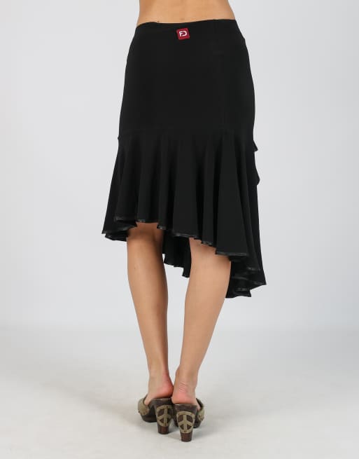 Vintage Made in Italy S woven midi skirt in black, 4 of 4