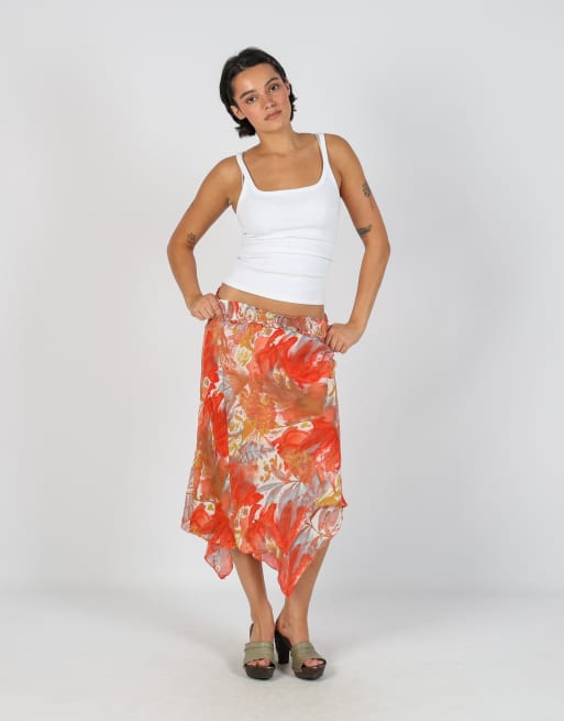 Vintage Made in Italy S woven midi skirt in multi colured, 1 of 4