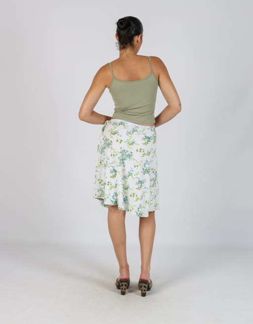 Vintage Made in Italy S woven midi skirt in white, 3 of 4