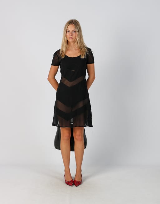 Vintage Made in Italy S woven mini dress in black, 1 of 4