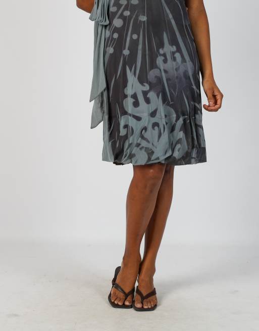 Vintage Made in Italy S woven mini dress in grey, 2 of 4