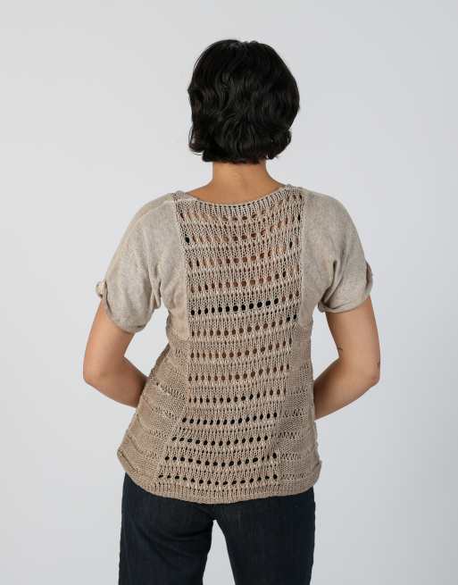 Vintage Made in Italy S woven top in beige, 4 of 4