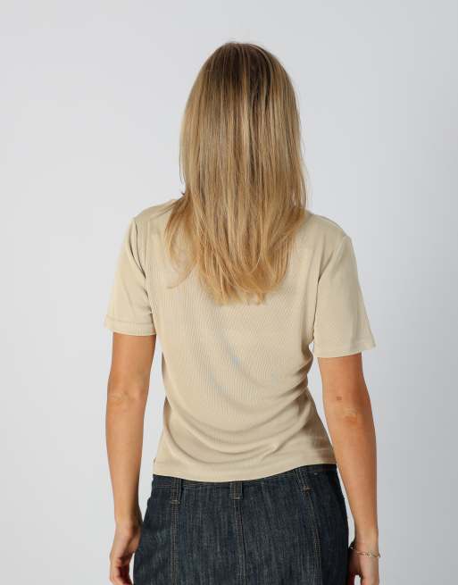 Vintage Made in Italy S woven top in beige, 2 of 4