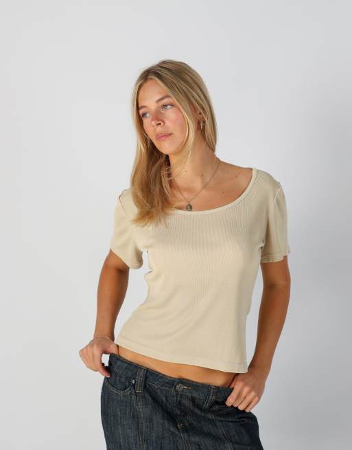 Vintage Made in Italy S woven top in beige, 3 of 4