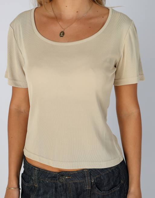 Vintage Made in Italy S woven top in beige, 4 of 4