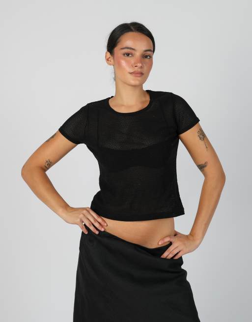 Vintage Made in Italy S woven top in black, 3 of 4