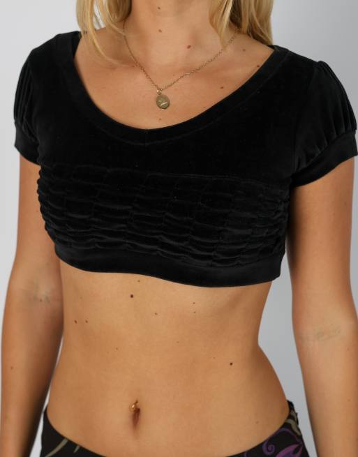 Vintage Made in Italy S woven top in black, 4 of 4
