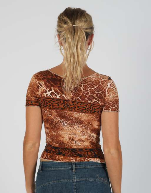 Vintage Made in Italy S woven top in brown, 2 of 4