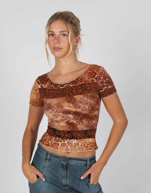 Vintage Made in Italy S woven top in brown, 3 of 4