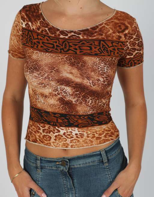 Vintage Made in Italy S woven top in brown, 4 of 4