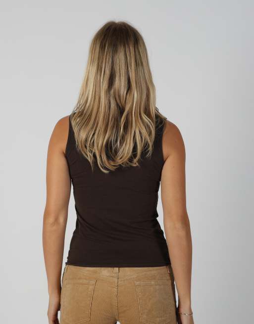 Vintage Made in Italy S woven top in brown, 2 of 4