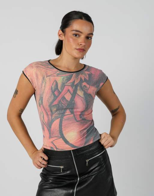 Vintage Made in Italy S woven top in coral, 1 of 4