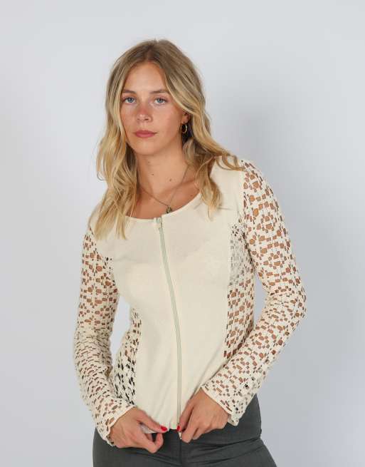 Vintage Made in Italy S woven top in cream, 3 of 4