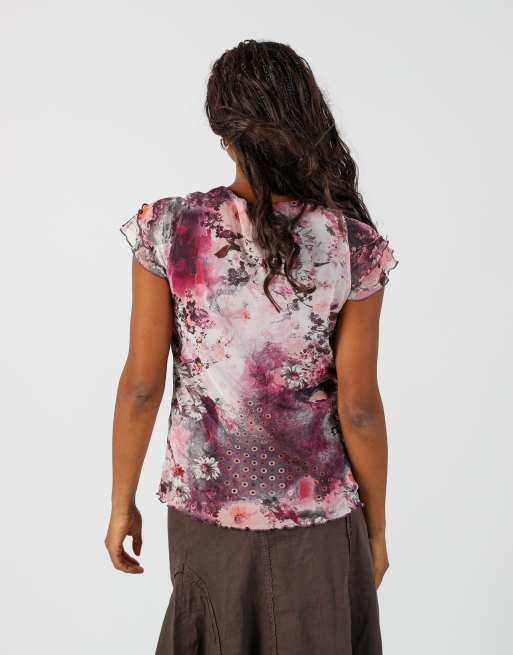 Vintage Made in Italy S woven top in purple, 2 of 4