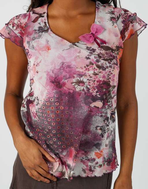 Vintage Made in Italy S woven top in purple, 4 of 4